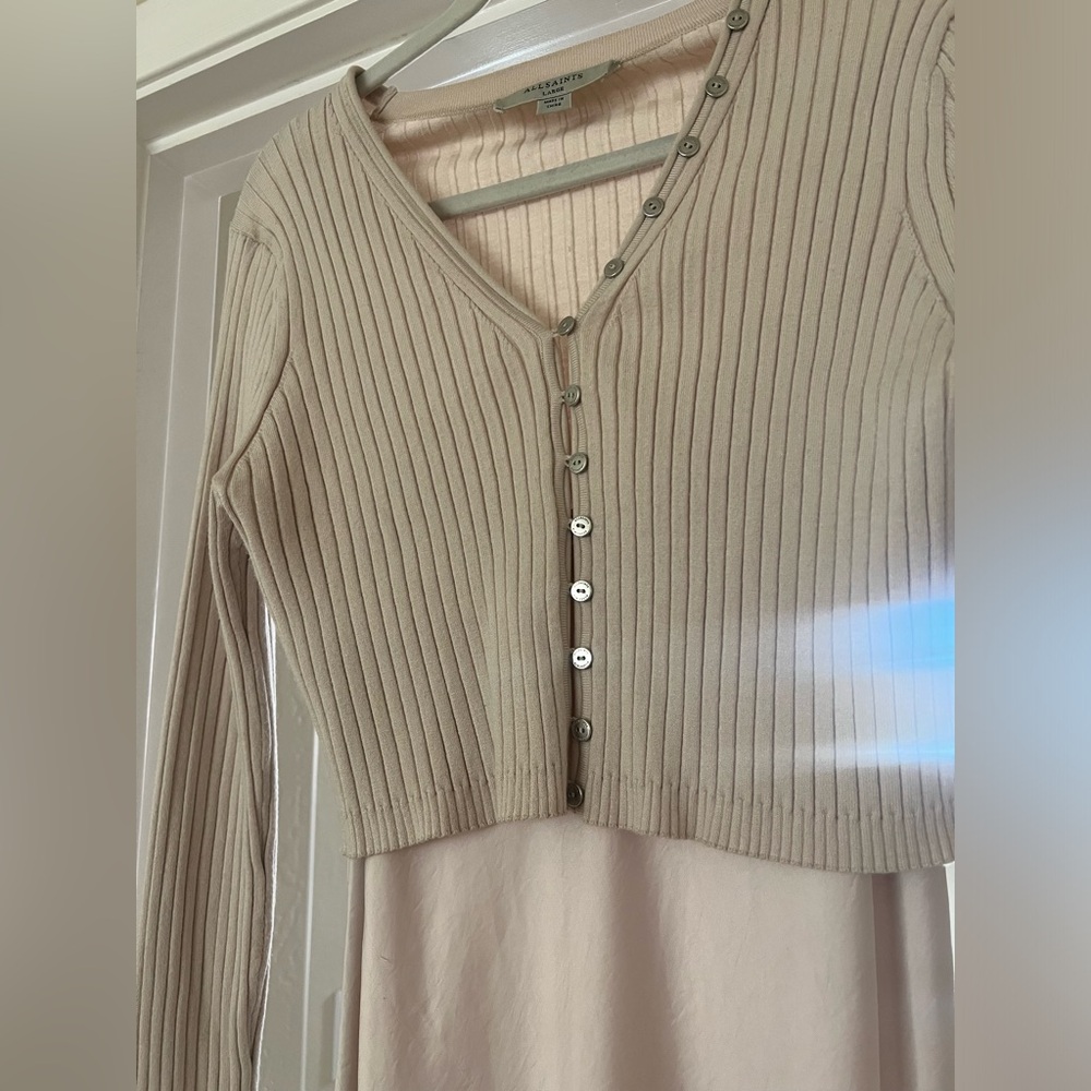 ALL SAINTS Elegant Maxi Dress with Cardigan - Picture 3 of 4